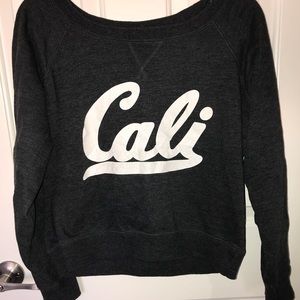 Cali Gray Cropped Sweatshirt